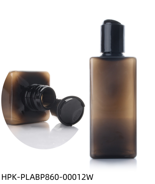 Amber Cubical Disc Top Cap Plastic Lotion Bottle